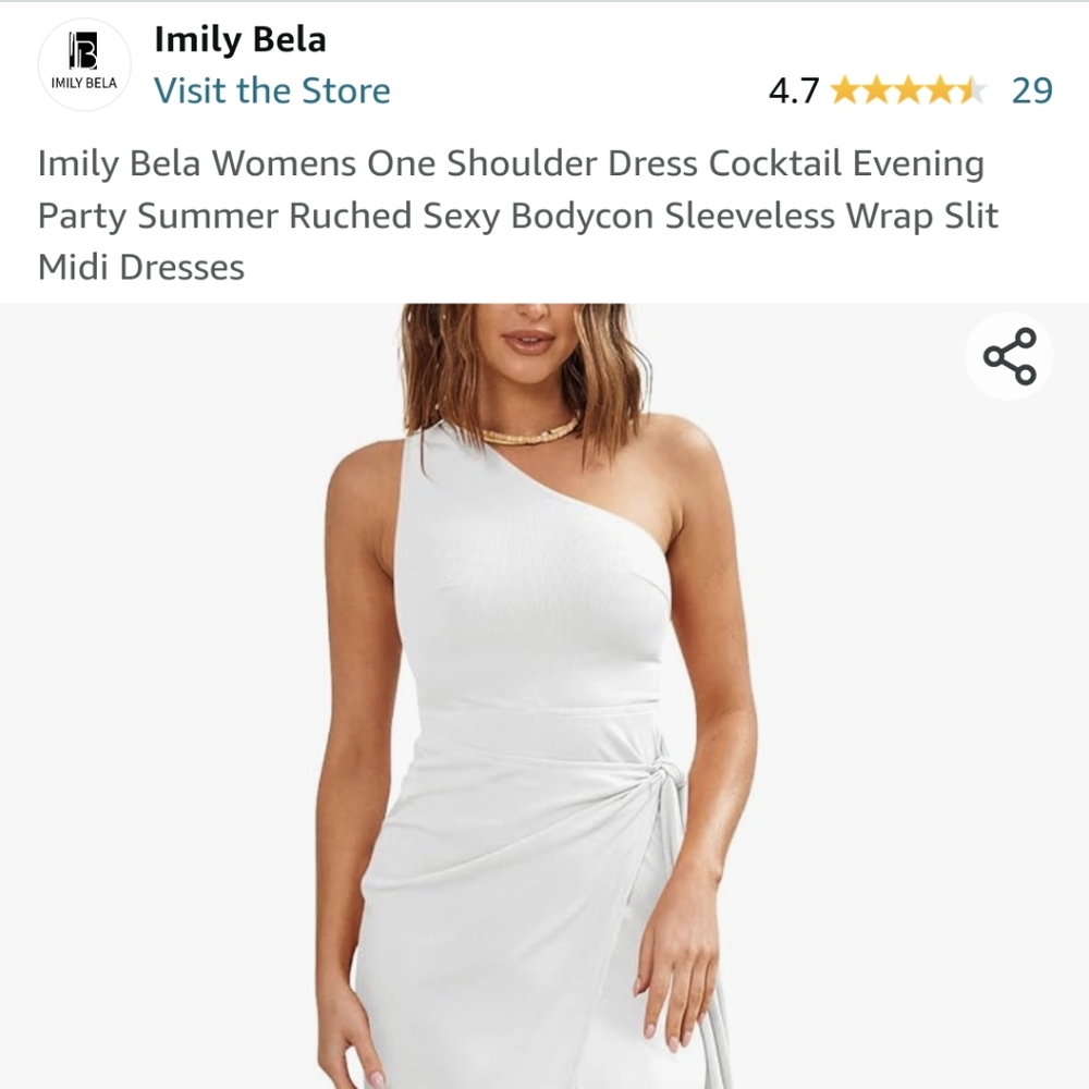 M White One Shoulder Wrap Dress